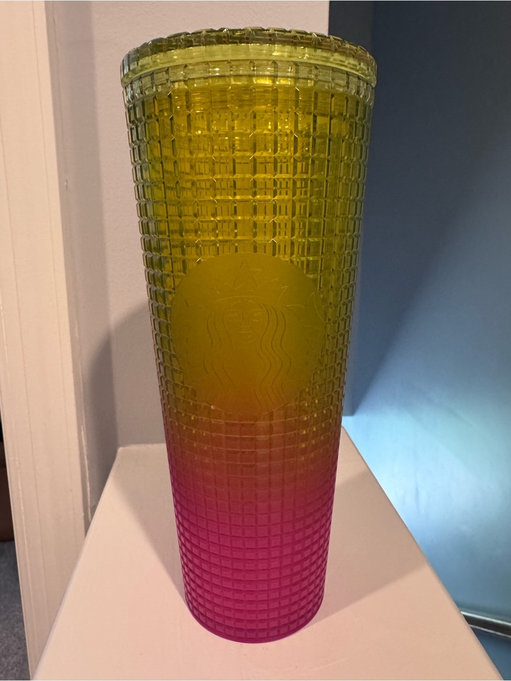 Starbucks Green to Pink Ombre Textured Tumbler